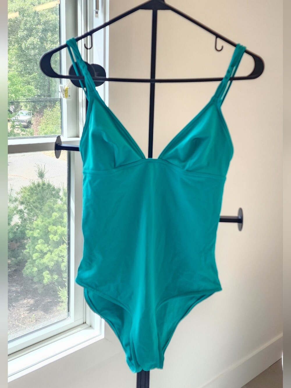 Eres Teal V-Neck One-Piece Swimsuit - Blue Lagoon Size M